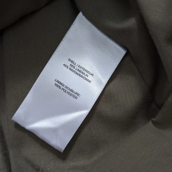 Christian Lacroix Dress Square Neck Linen Blend Olive Green - Picture 4 of 7